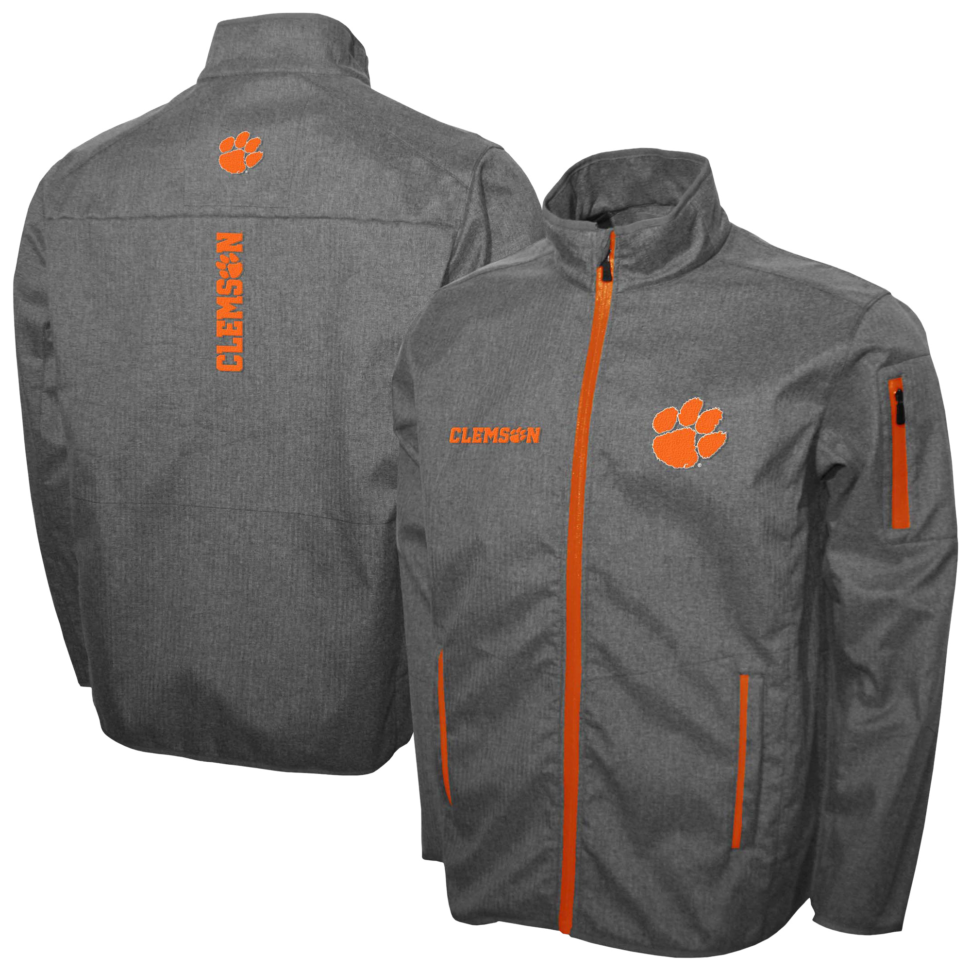 Men's Franchise Club Gray Clemson Tigers XT2 Softshell Full-Zip Jacket