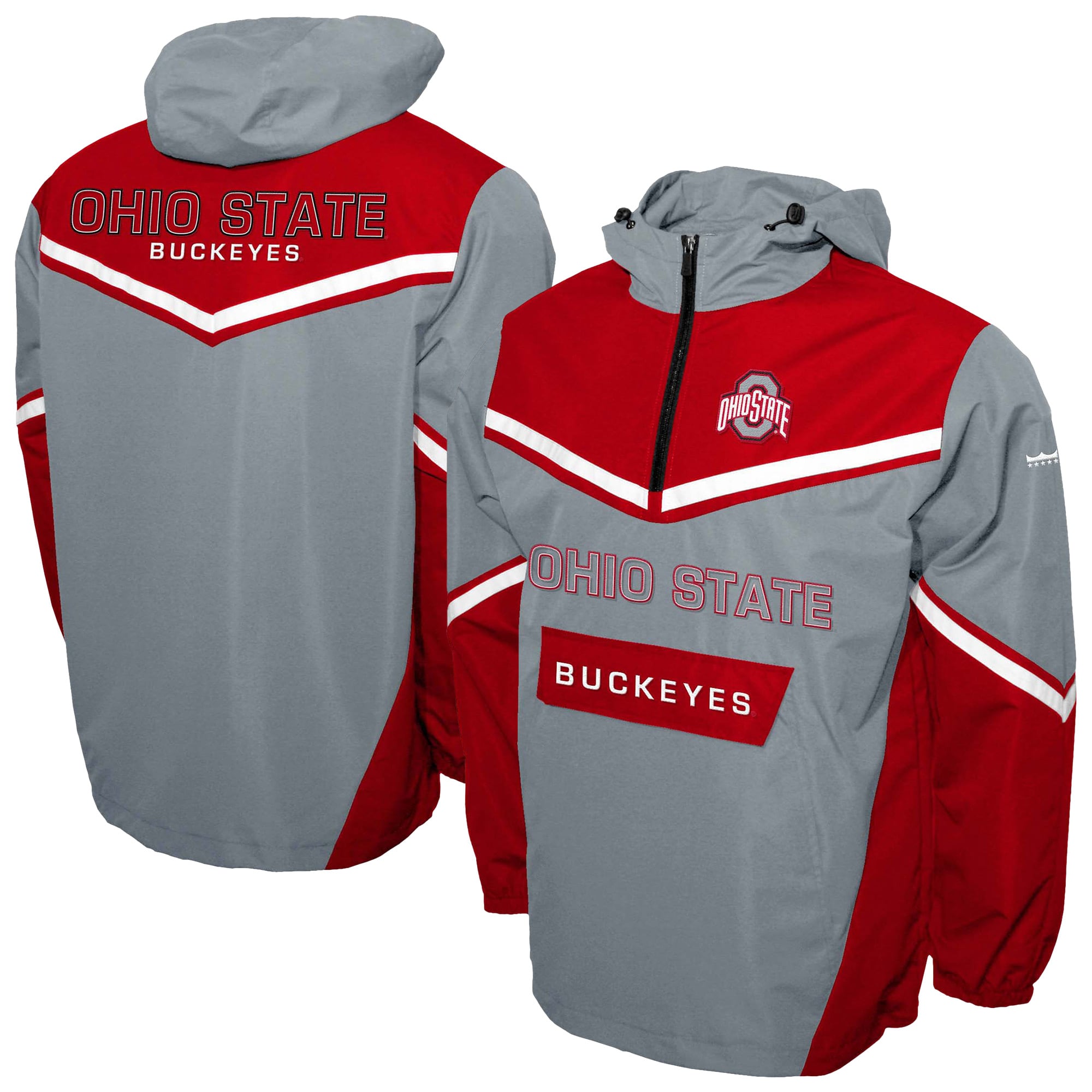 Men's Franchise Club Gray Ohio State Buckeyes Action Anorak Half-Zip Jacket