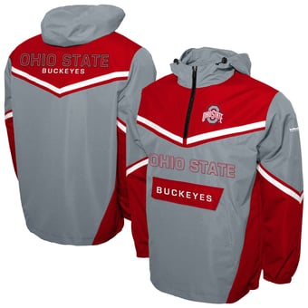 Men's Franchise Club Gray Ohio State Buckeyes Action Anorak Half-Zip Jacket
