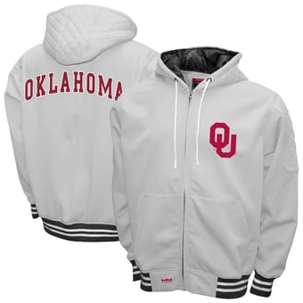 Men's Franchise Club White Oklahoma Sooners Grind Full-Zip Hoodie Jacket