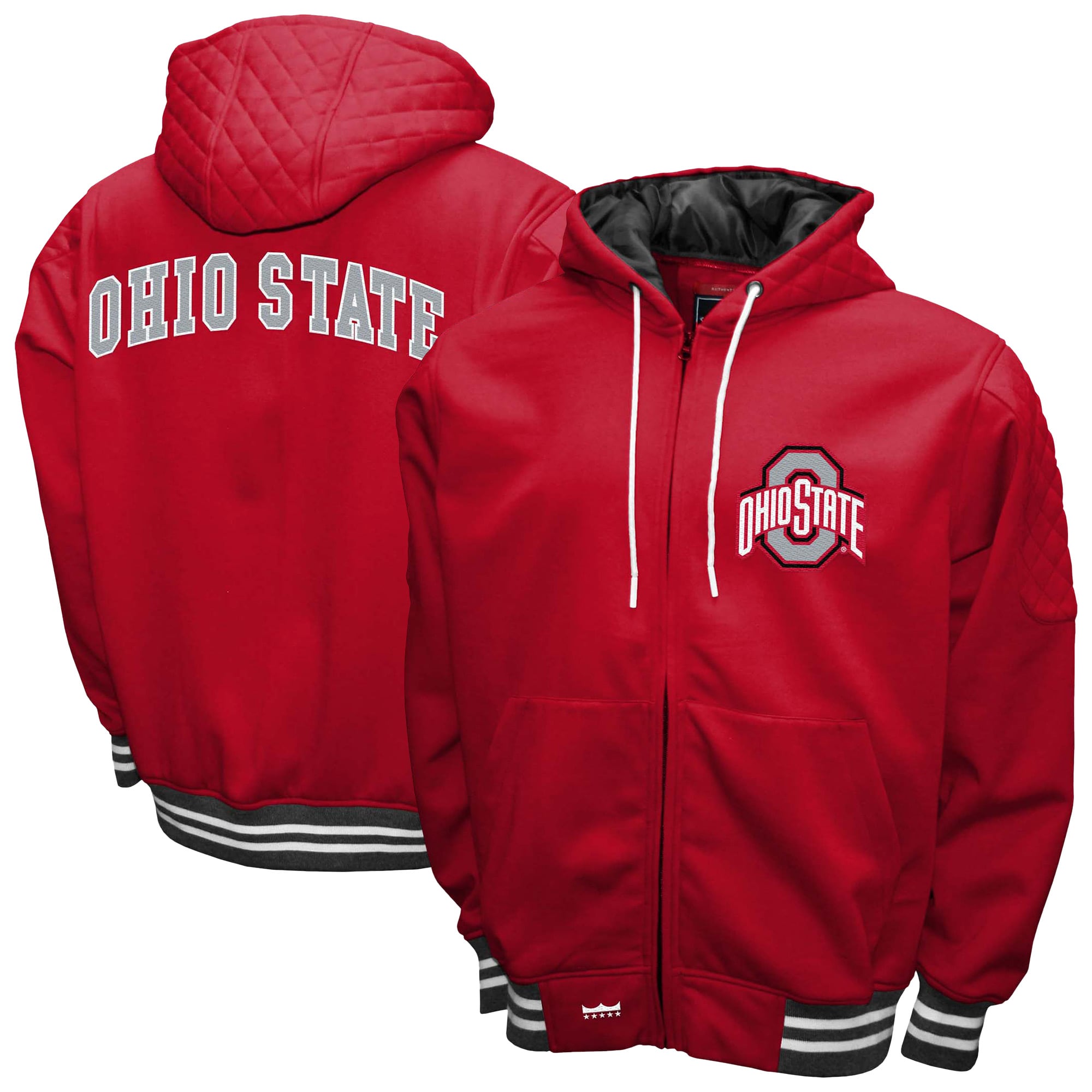 Men's Franchise Club Scarlet Ohio State Buckeyes Grind Full-Zip Hoodie Jacket