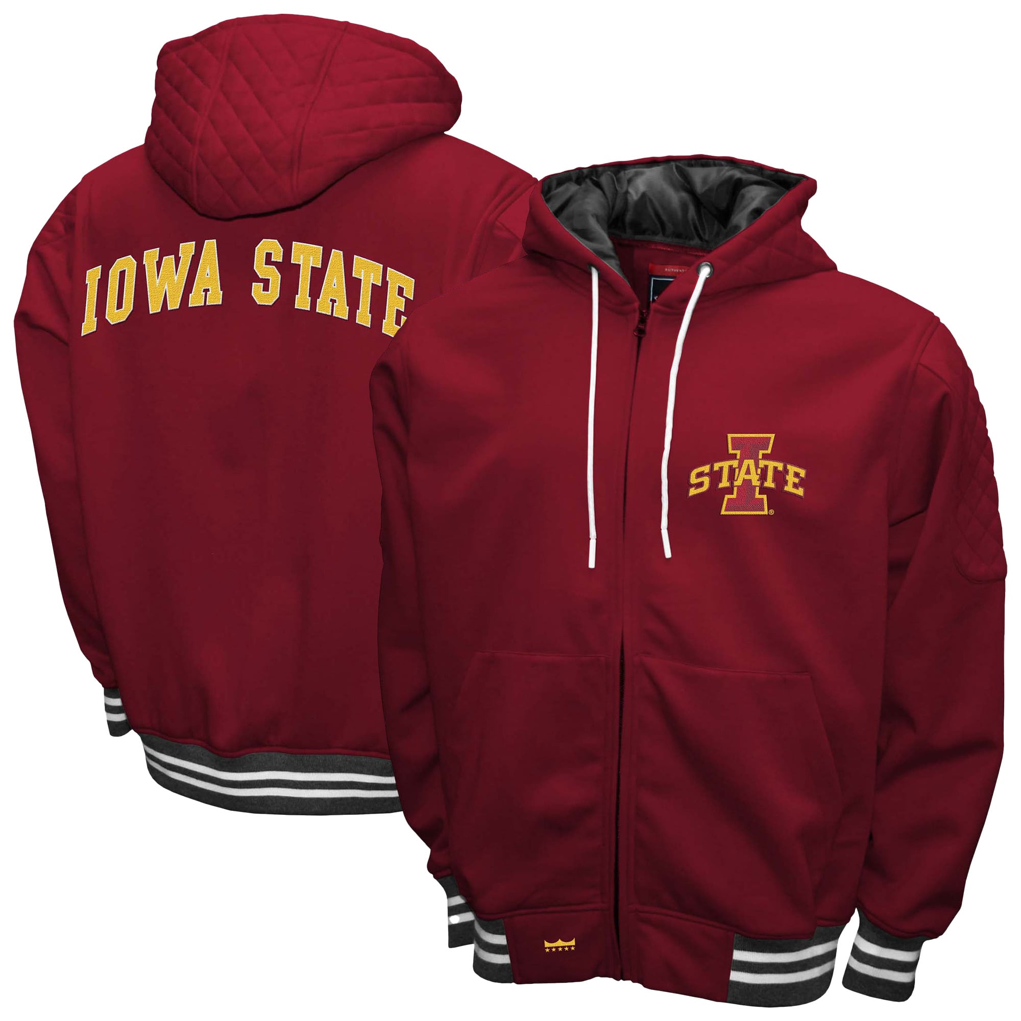 Men's Franchise Club Cardinal Iowa State Cyclones Grind Full-Zip Hoodie Jacket