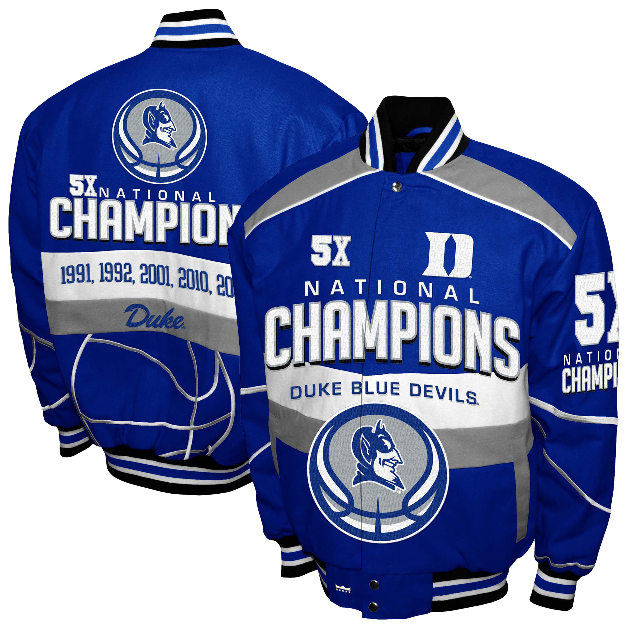 Men's Franchise Club Royal Duke Blue Devils Cotton Twill Full-Snap Jacket
