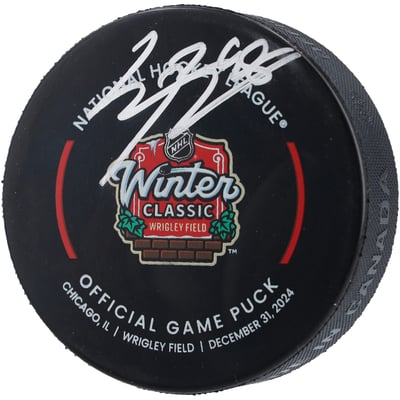 Connor Bedard Chicago Blackhawks Autographed 2024 NHL Winter Classic Official Game Puck