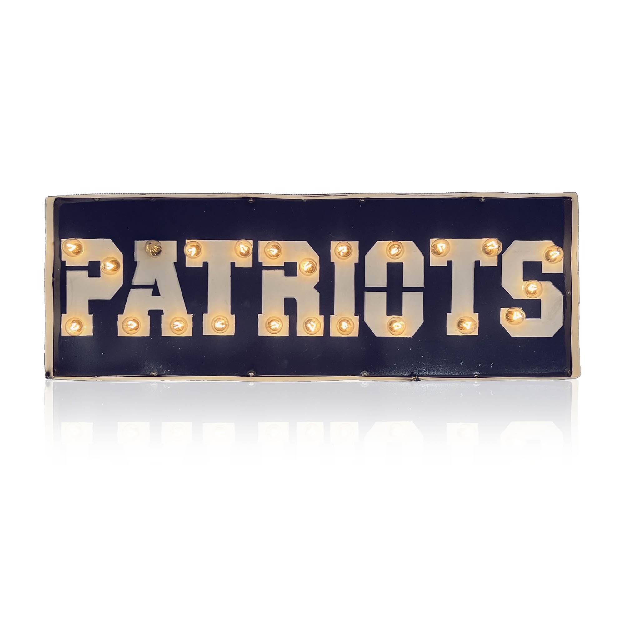 Imperial New England Patriots 25″ x 9″ Lighted Recycled Metal Street Sign Imperial New England Patriots 25″ x 9″ Lighted Recycled Metal Street Sign