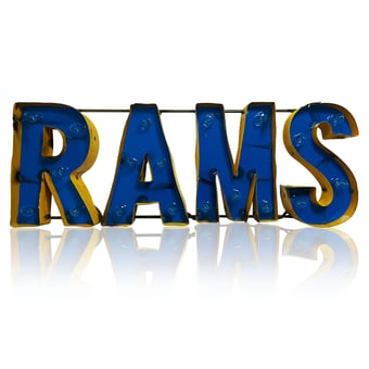 Imperial Los Angeles Rams 26" x 9" Lighted Recycled Metal Sign