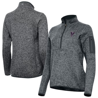 Women's Antigua Heather Gray Golden State Valkyries Fortune Half-Zip Pullover Jacket