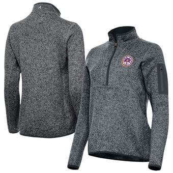 Women's Antigua Heather Gray Los Angeles Sparks Fortune Half-Zip Pullover Jacket