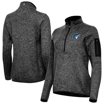 Women's Antigua Heather Black Minnesota Lynx Fortune Half-Zip Pullover Jacket