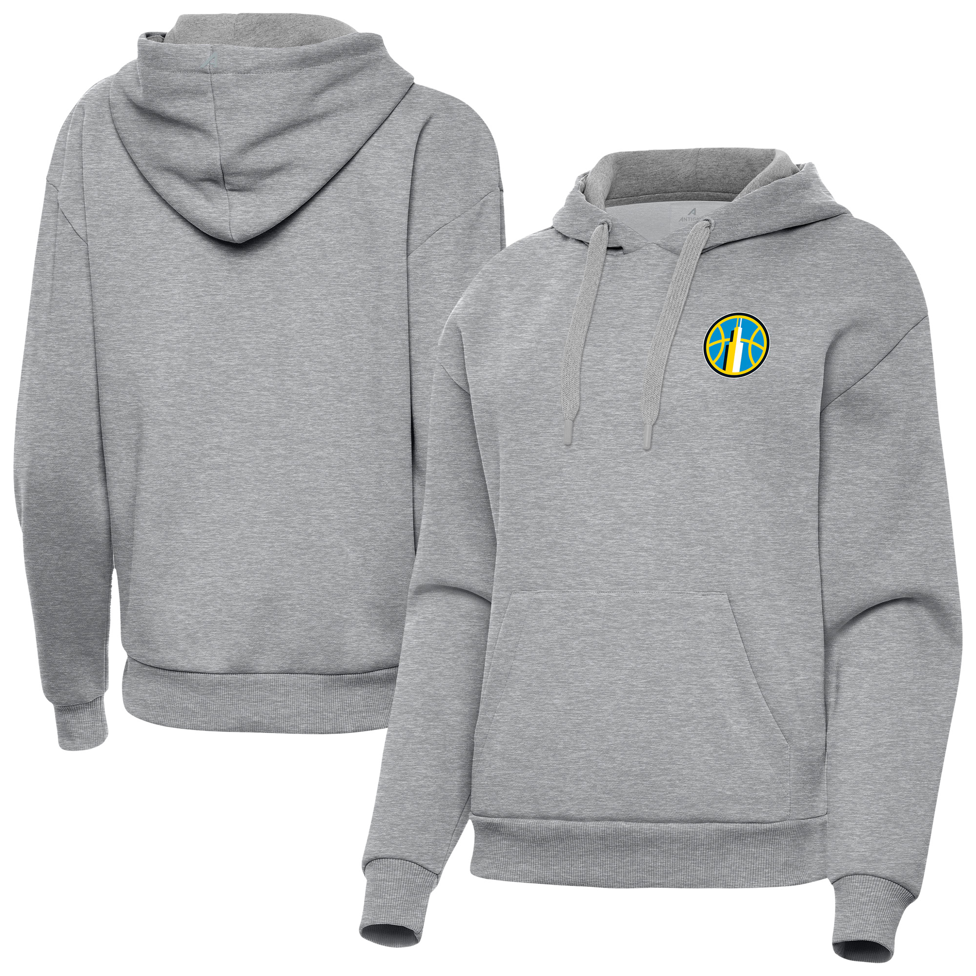 Women’s Antigua Heather Gray Chicago Sky Victory Pullover Hoodie Women’s Antigua Heather Gray Chicago Sky Victory Pullover Hoodie