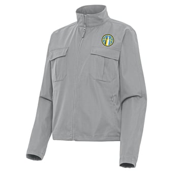 Women's Antigua Gray Chicago Sky Even Par Full-Zip Jacket