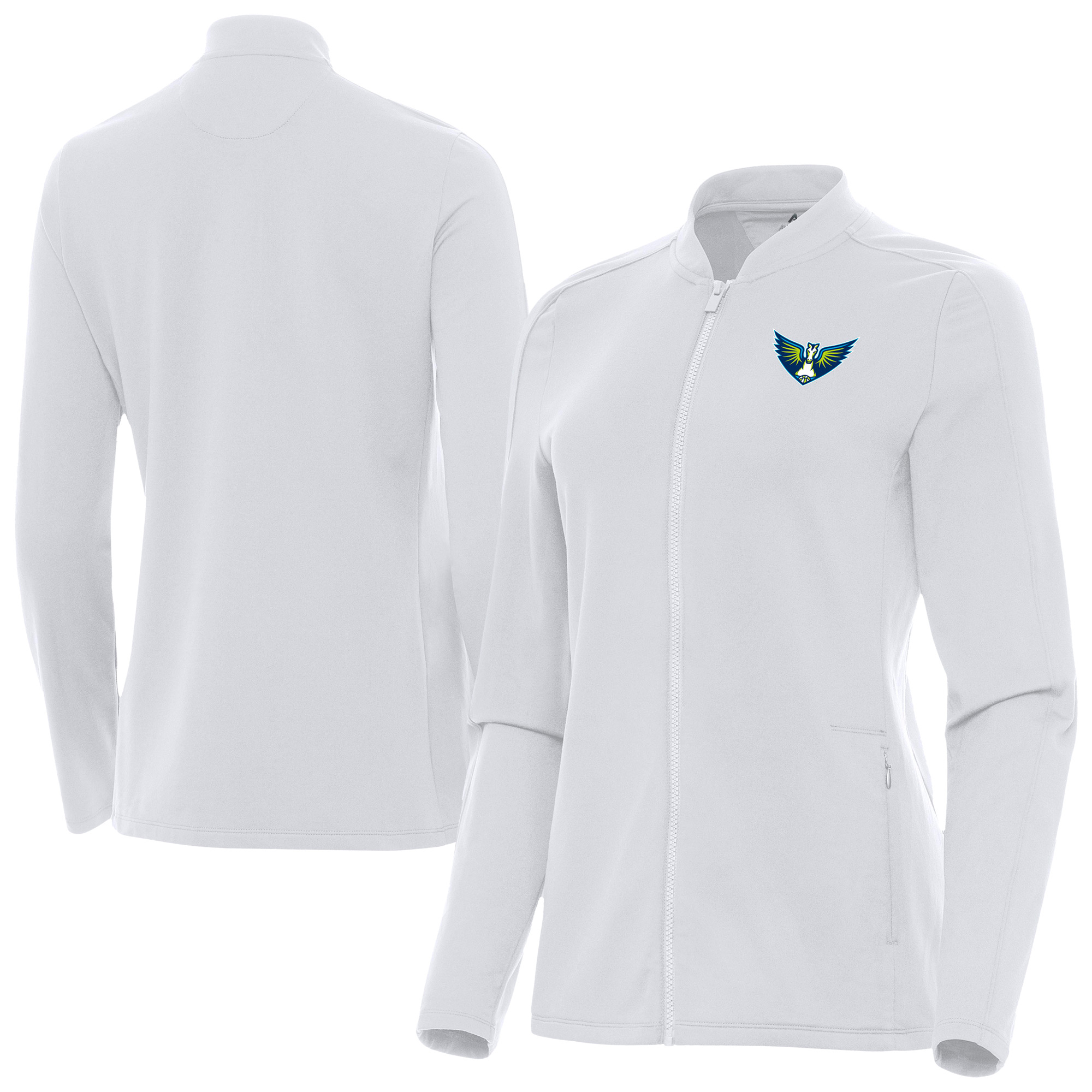 Women’s Antigua White Dallas Wings Continual Full-Zip Jacket Women’s Antigua White Dallas Wings Continual Full-Zip Jacket
