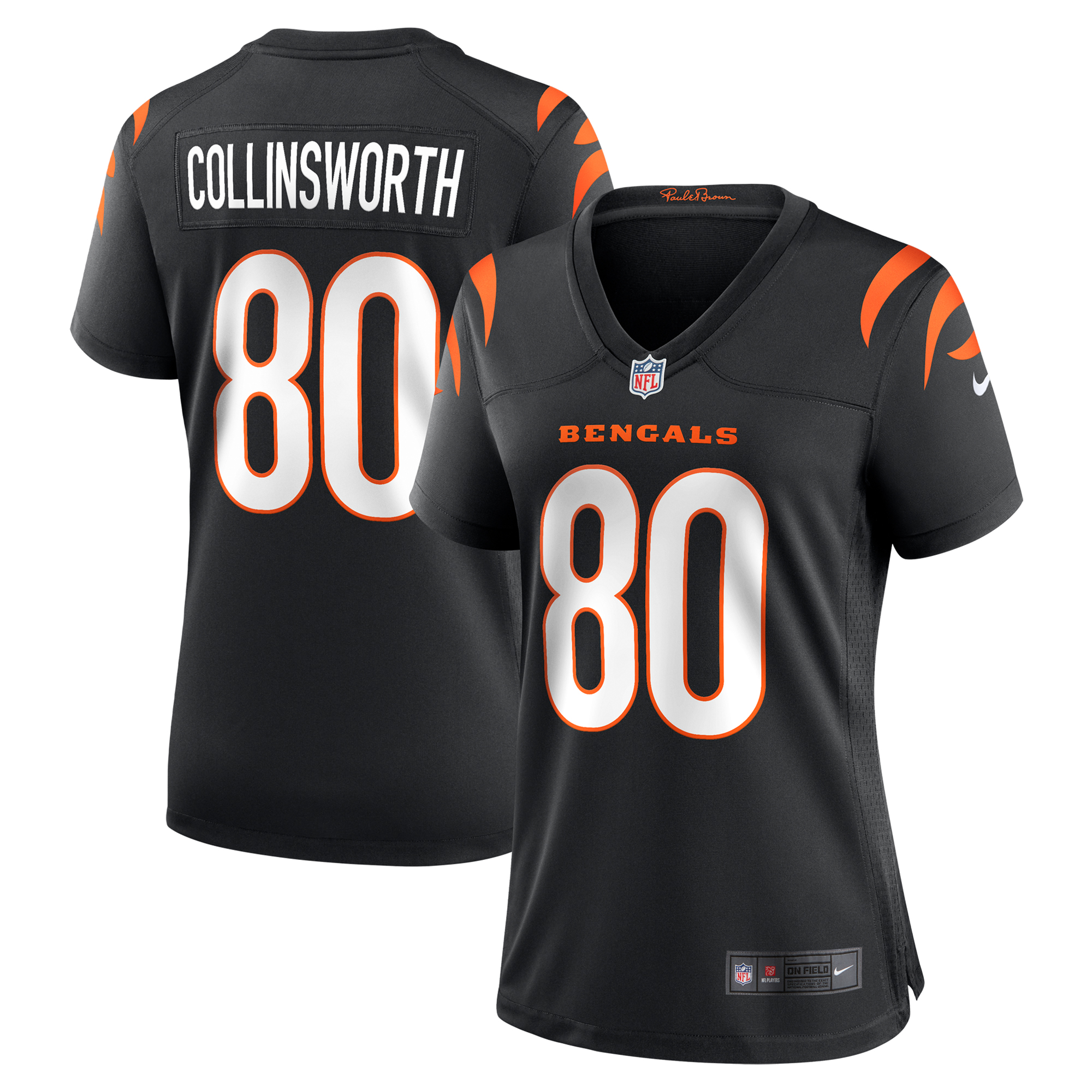 Women's Nike Cris Collinsworth Black Cincinnati Bengals Team Retired Player Game Jersey