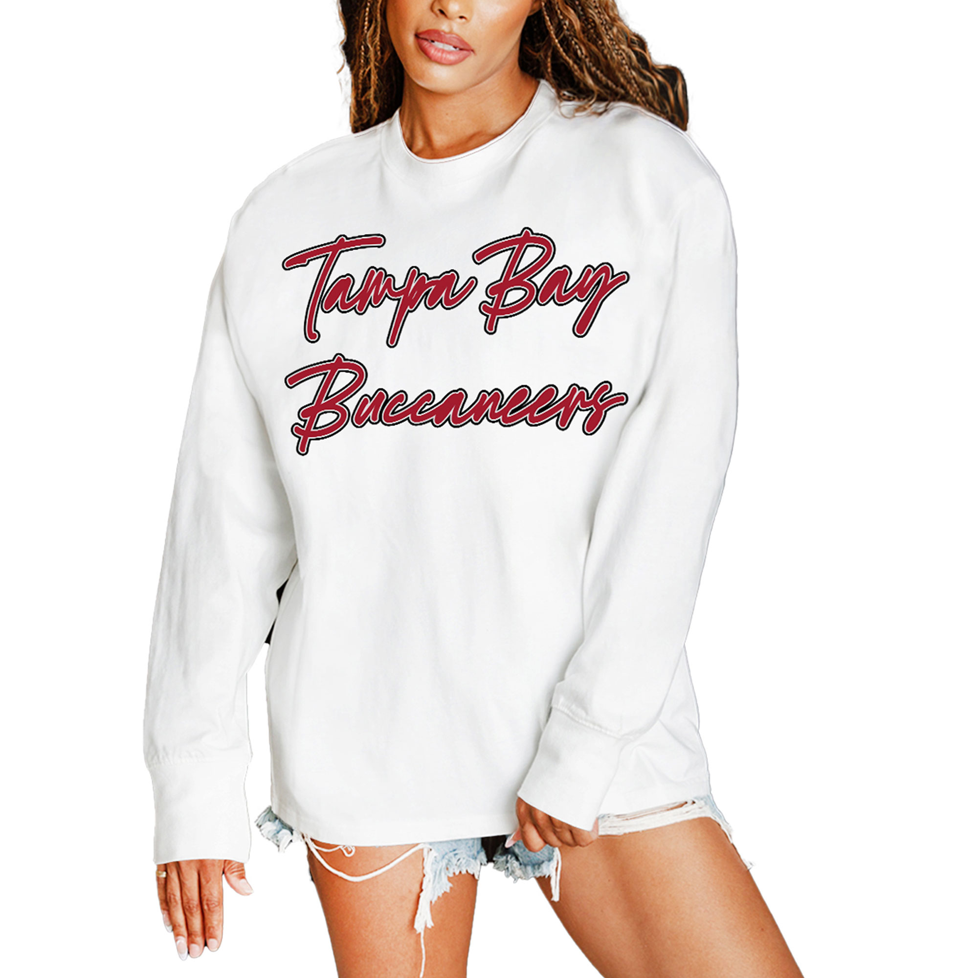 Gameday Couture Women's White Tampa Bay Buccaneers Classic Comeback Oversized Long-Sleeve T-Shirt - White
