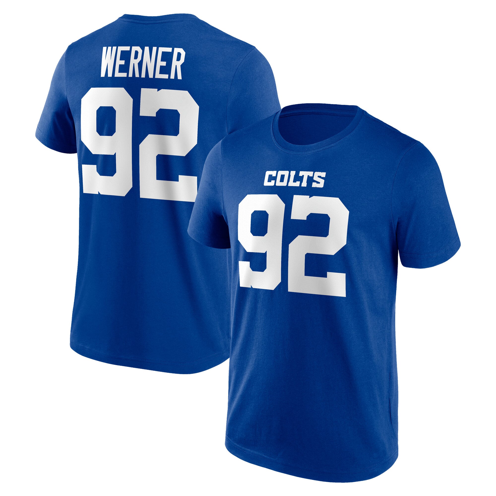 T-shirt graphique avec nom et numéro des Indianapolis Colts - Björn Werner 92 - Homme