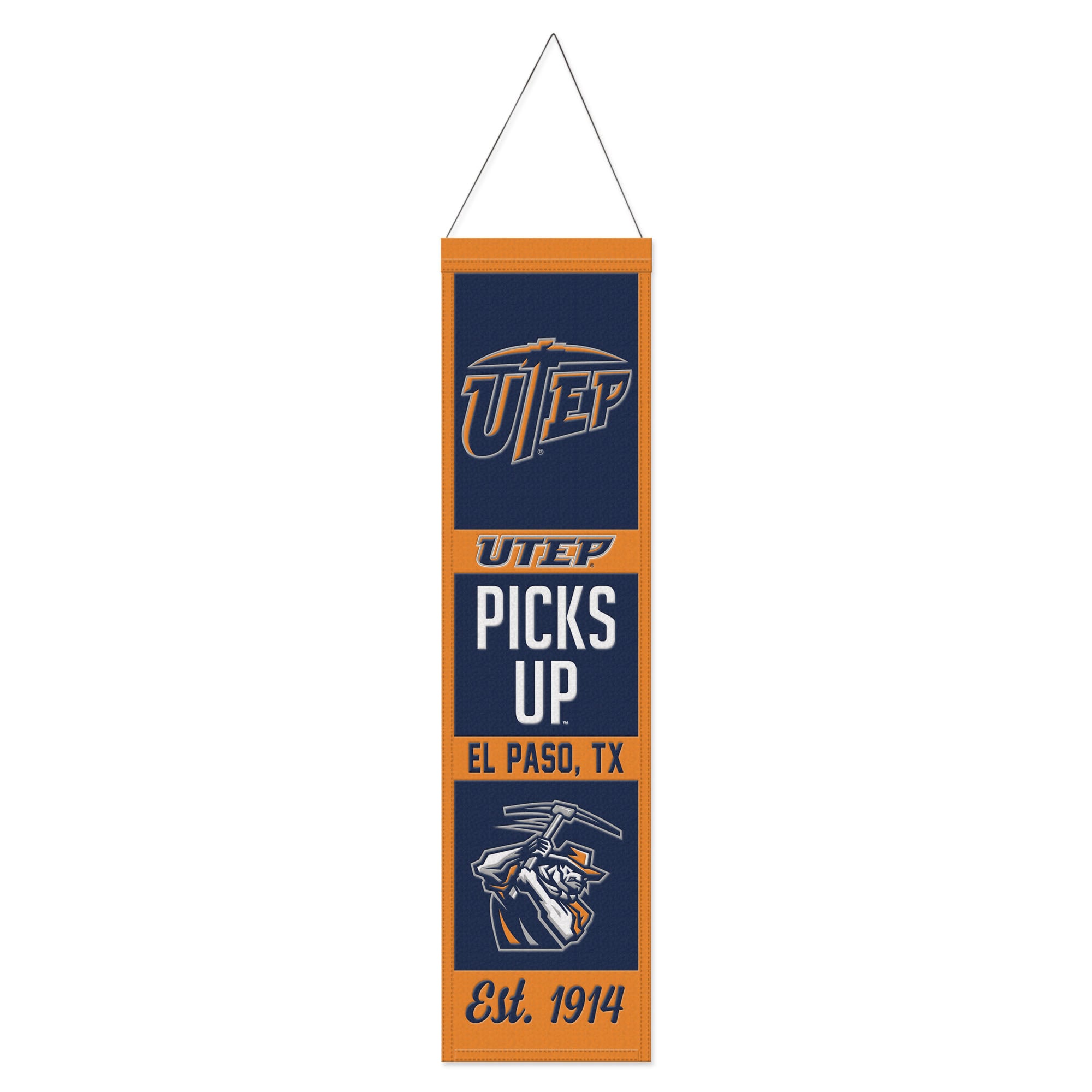 WinCraft UTEP Miners 8" x 32" Wool Evolution Banner