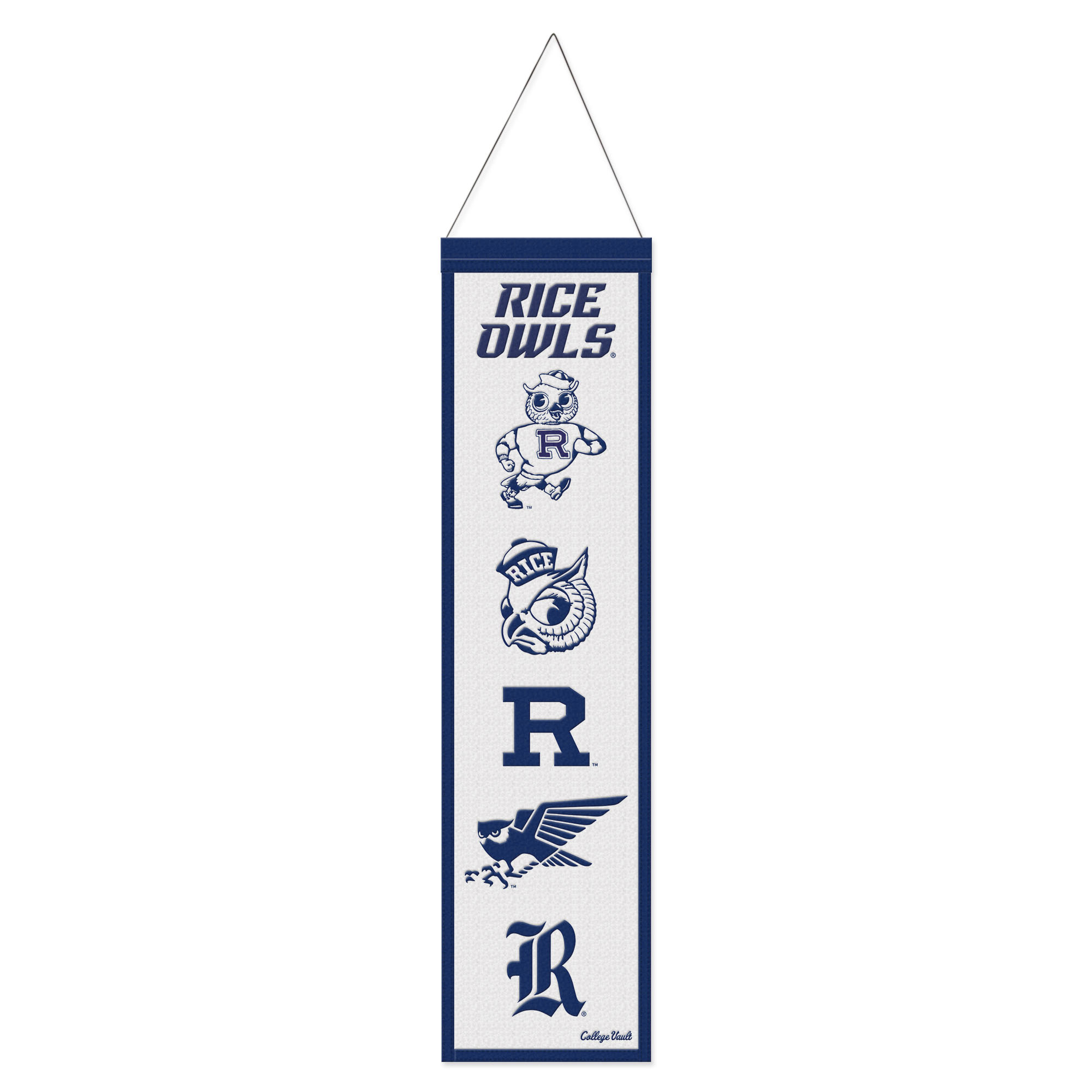 WinCraft Rice Owls 8" x 32" Wool Evolution Banner