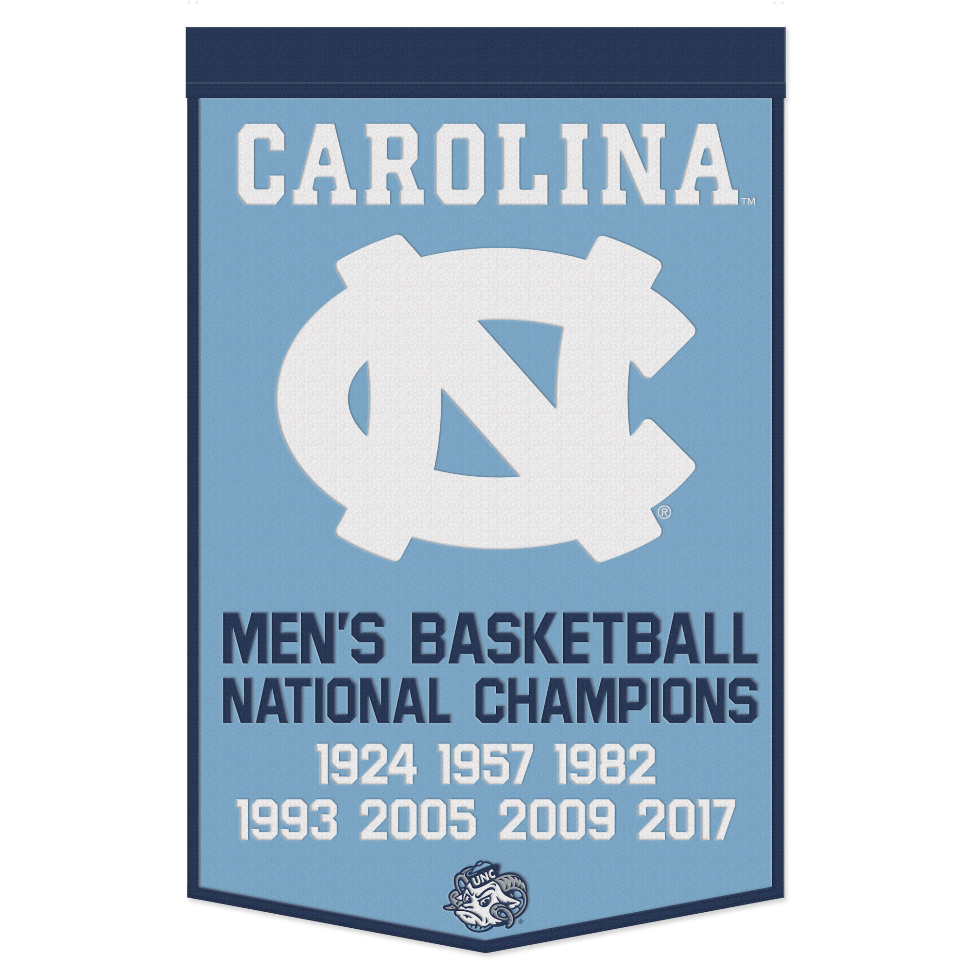 WinCraft North Carolina Tar Heels 24" x 38" Wool Championship Banner