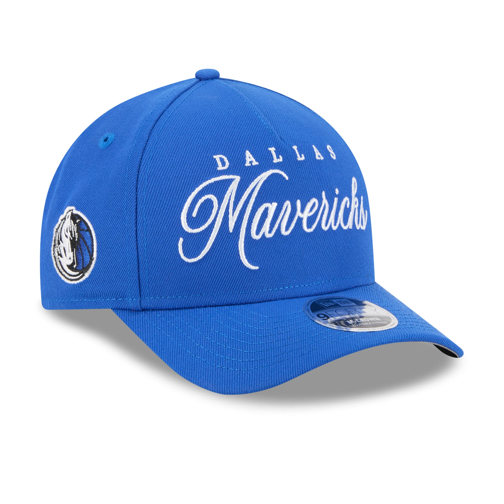 Men's New Era Blue Dallas Mavericks 2025 NBA Draft M-Crown A-Frame 9FORTY Adjustable Hat