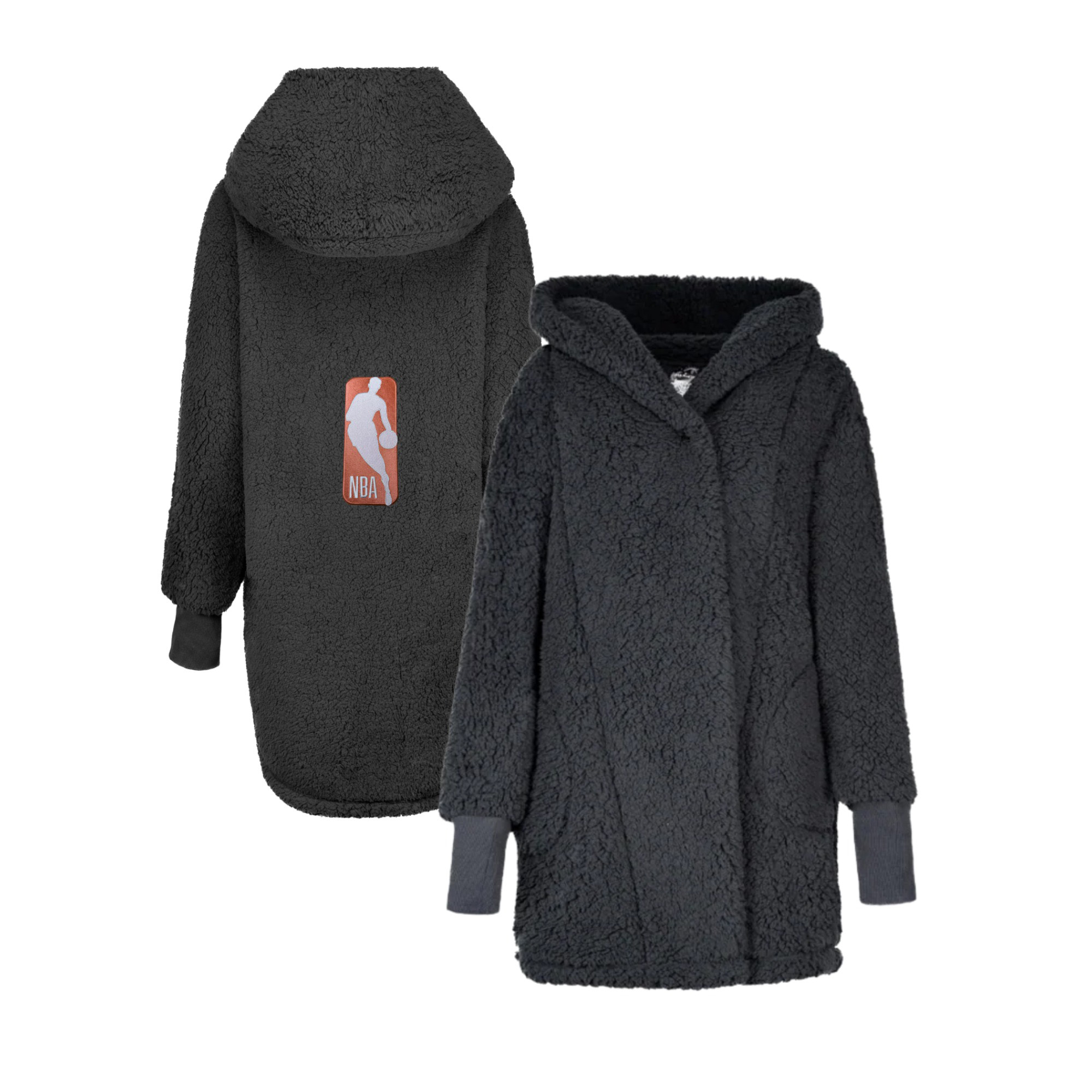 Unisex The Best Lounger In The World By Jill Martin  Black NBA Breast Cancer Awareness Oversized Front Button Lounger