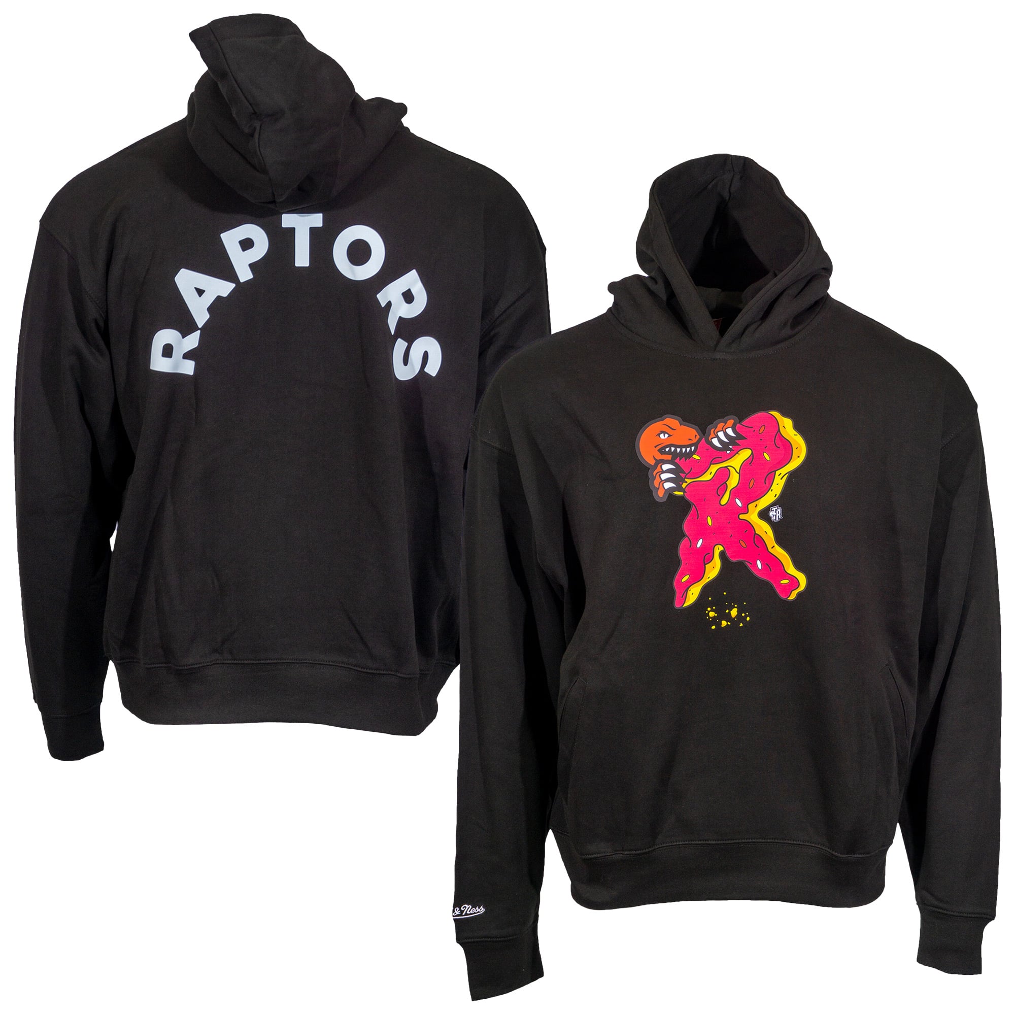Men's Mitchell & Ness Black Toronto Raptors Doughnut Crumbs Oversized Pullover Hoodie
