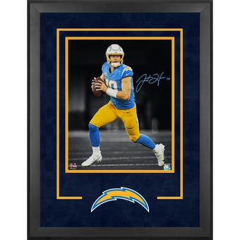 Justin Herbert Los Angeles Chargers Autographed Deluxe Framed 16" x 20" Spotlight Photograph