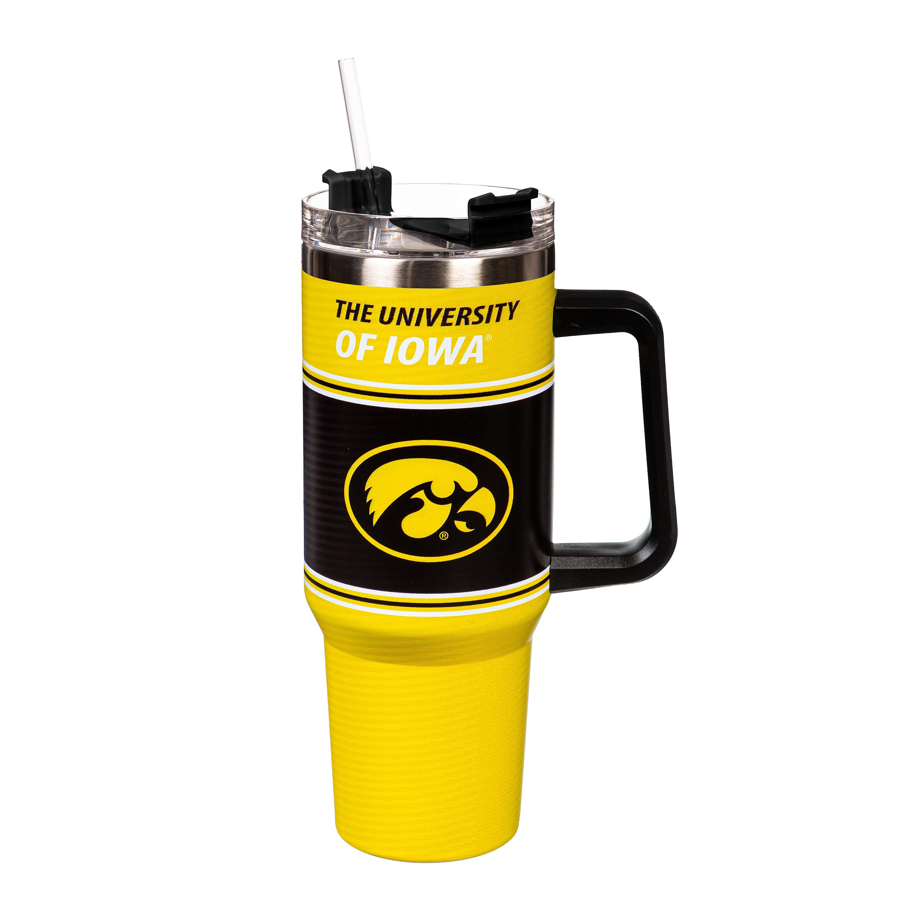 Iowa Hawkeyes 40oz. Stainless Steel Canyon Cup with Straw
