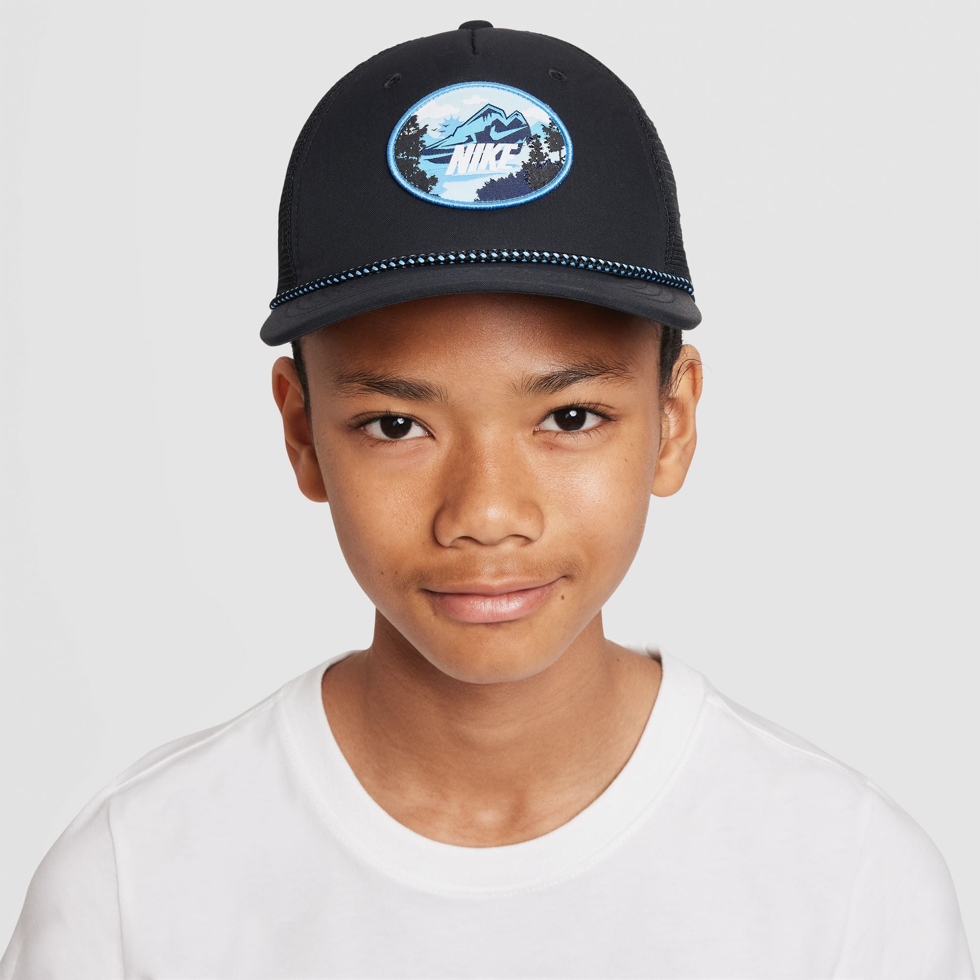 Youth Nike Black Rise Trucker Adjustable Hat