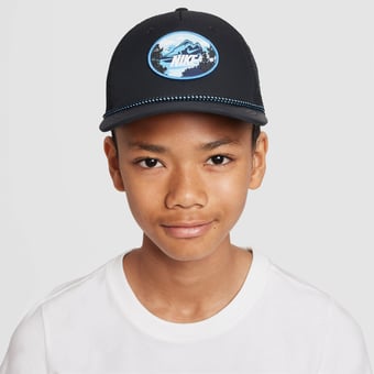 Youth Nike Black Rise Trucker Adjustable Hat