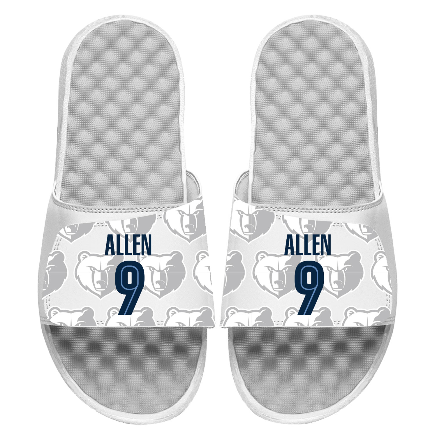 Youth ISlide Tony Allen White Memphis Grizzlies Logo Pattern Slide Sandals