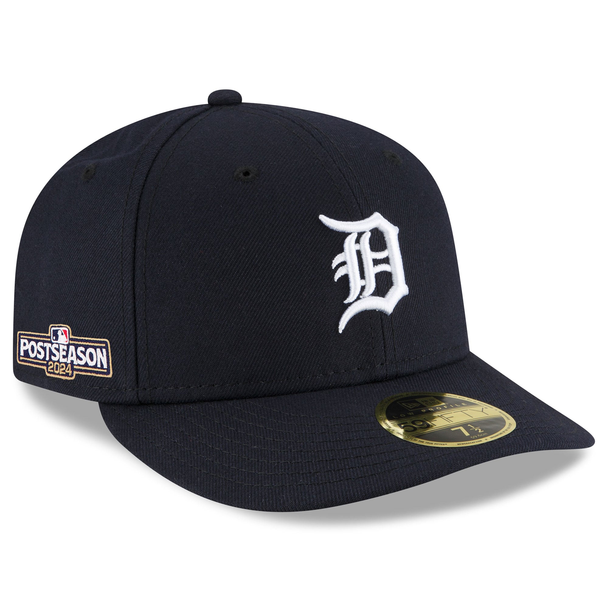Men's New Era Navy Detroit Tigers 2024 MLB Postseason Side Patch Low Profile 59FIFTY Fitted Hat: retailer-supplied image