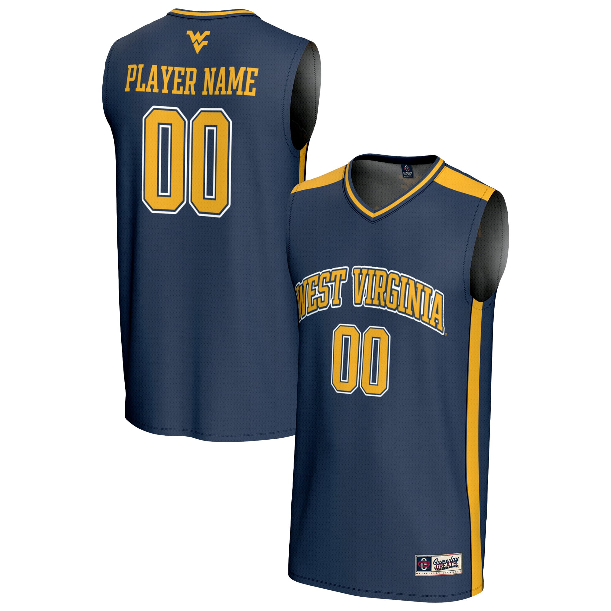 Unisex GameDay Greats  Navy West Virginia Mountaineers NIL Pick-A-Player Lightweight Women's Basketball Fashion Jersey
