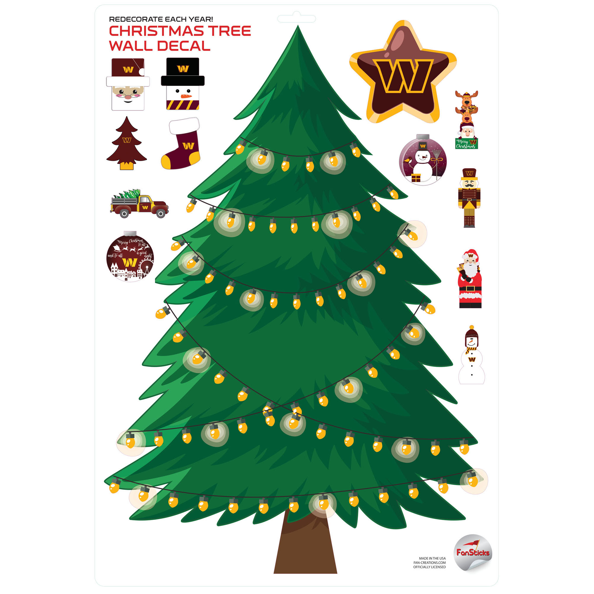 Washington Commanders Holiday Wall Decal