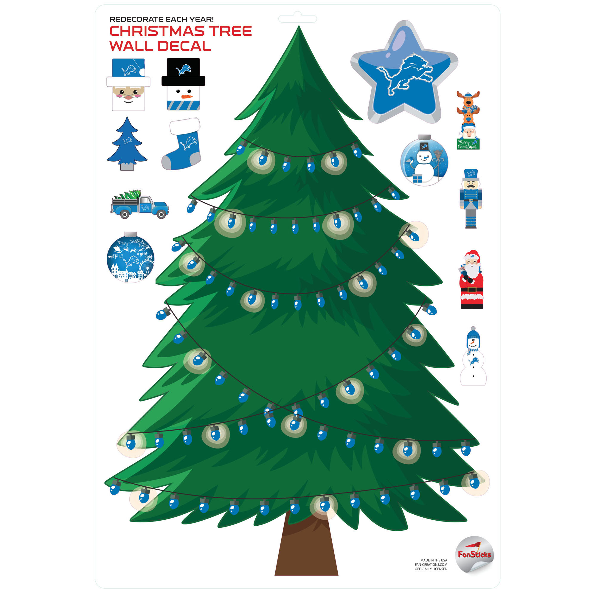 Detroit Lions Holiday Wall Decal Detroit Lions Holiday Wall Decal