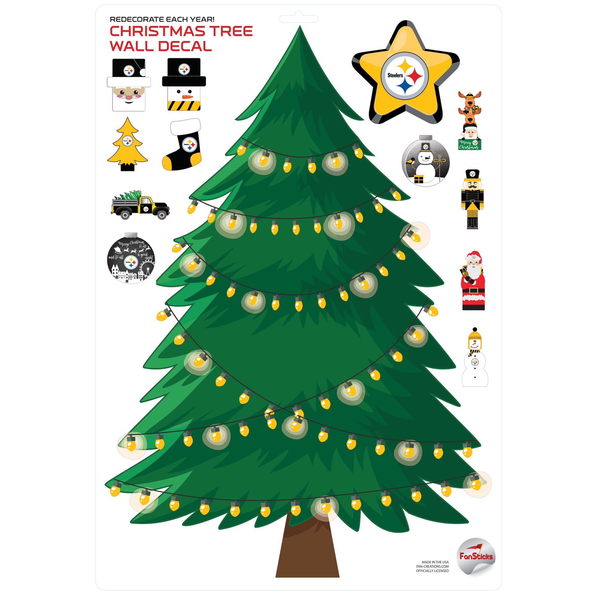 Pittsburgh Steelers Holiday Wall Decal