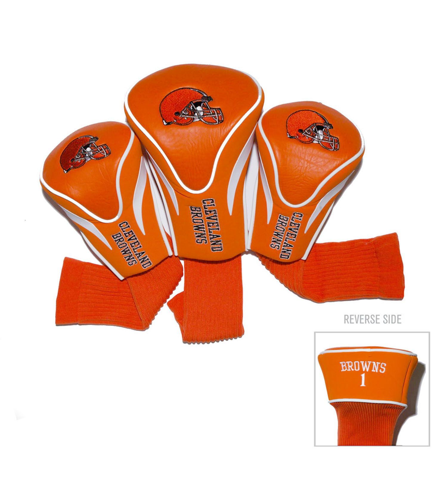 Cleveland Browns 3-Pack Contour Headcover Set Cleveland Browns 3-Pack Contour Headcover Set