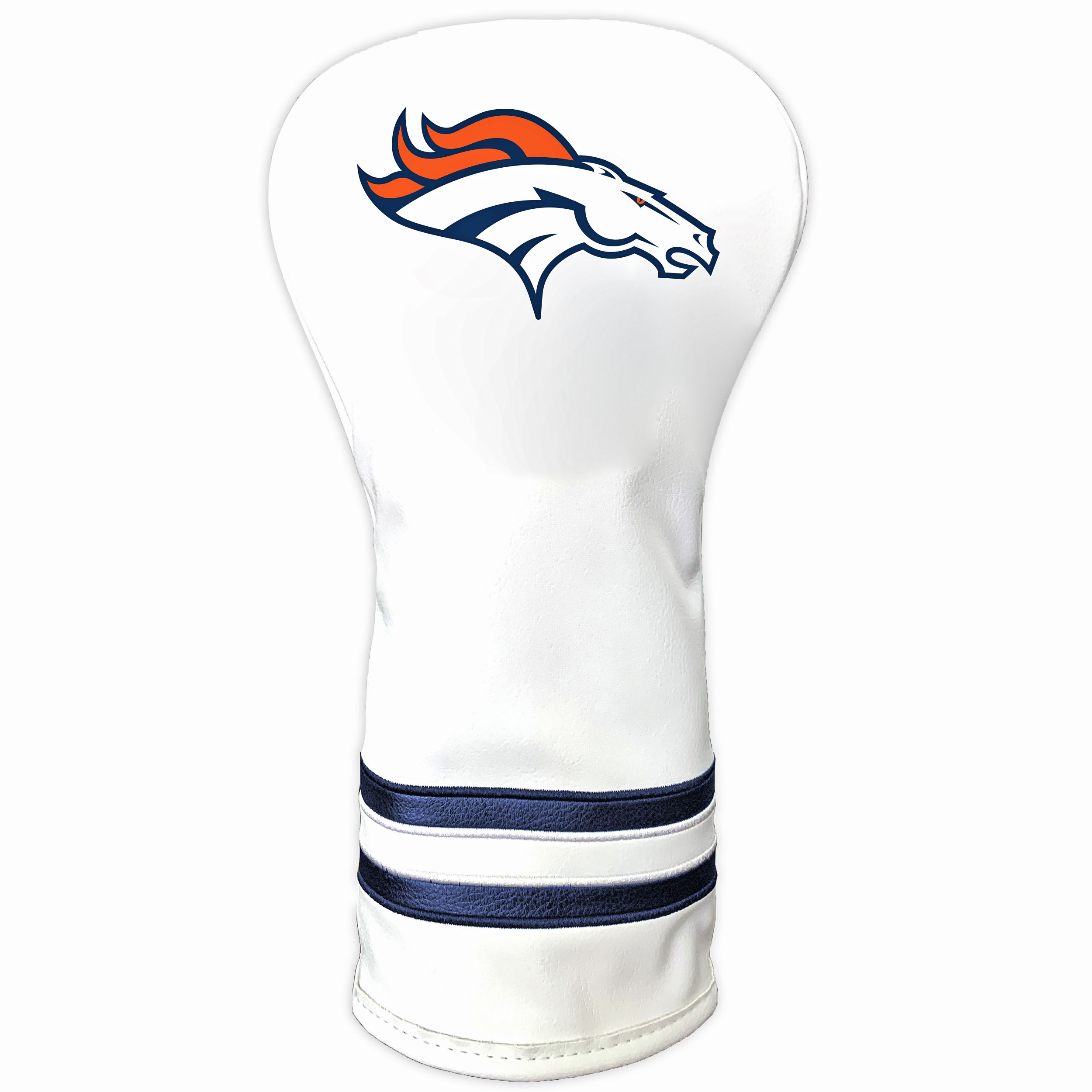 White Denver Broncos Vintage Driver Golf Headcover