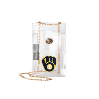 Logo Brands Milwaukee Brewers Clear Essential Crossbody Purse