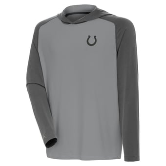Men's Antigua Gray Indianapolis Colts Tonal Intrepid Pullover Hoodie