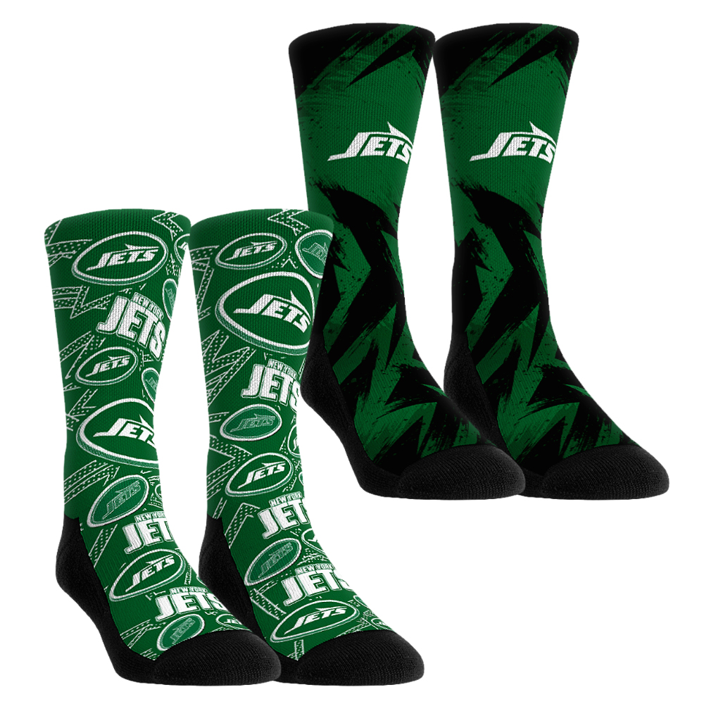 Unisex Rock Em Green New York Jets Gameday Two-Pack Crew Socks Set