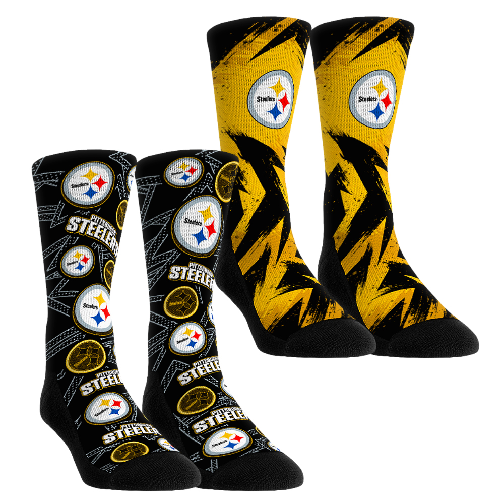 Unisex Rock Em Yellow Pittsburgh Steelers Gameday Two-Pack Crew Socks Set