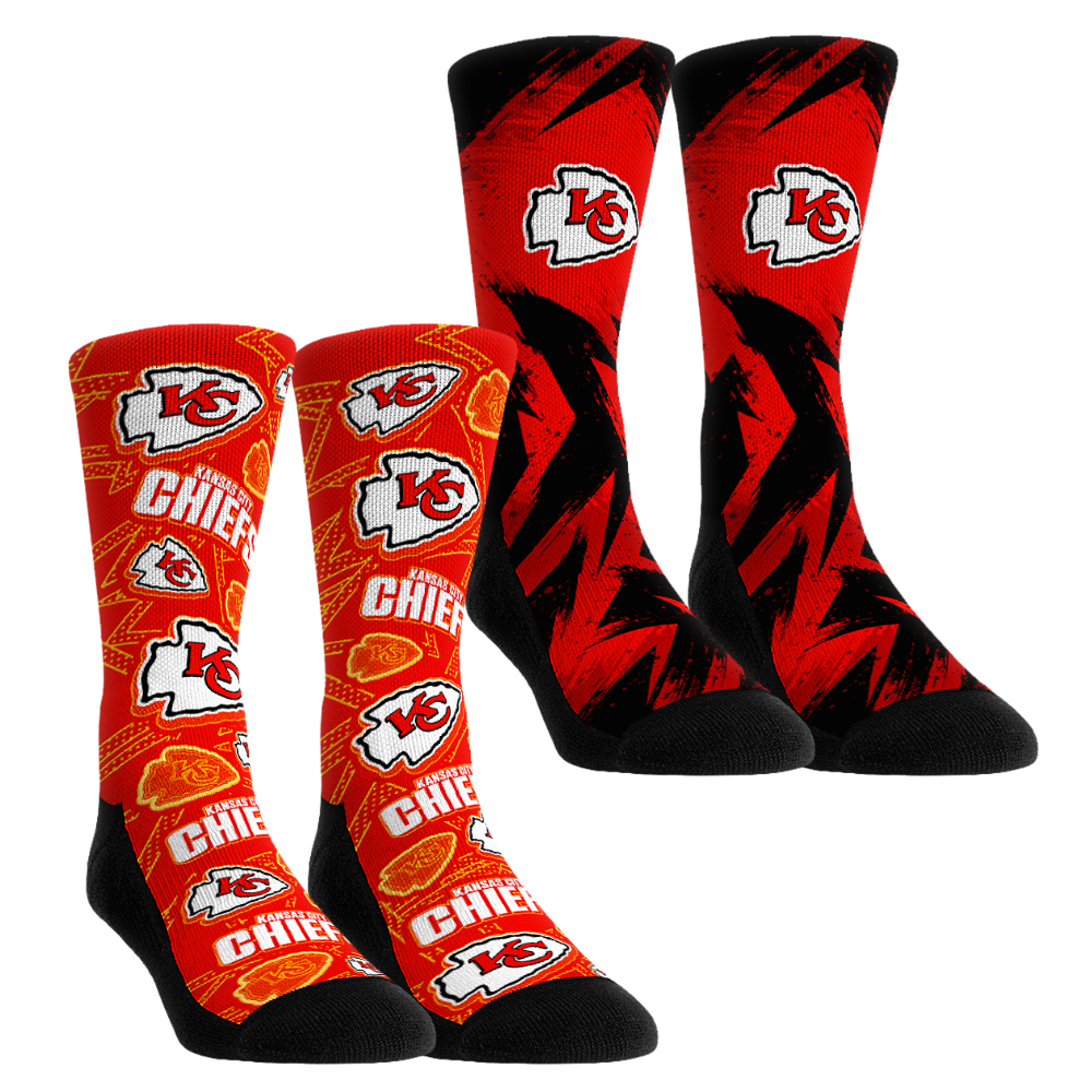 Unisex Rock Em Red Kansas City Chiefs Gameday Two-Pack Crew Socks Set