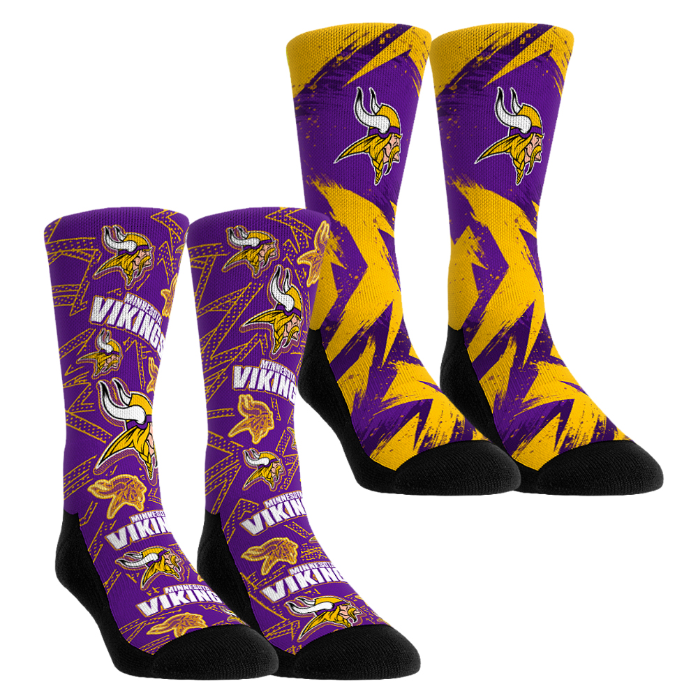 Unisex Rock Em Purple Minnesota Vikings Gameday Two-Pack Crew Socks Set