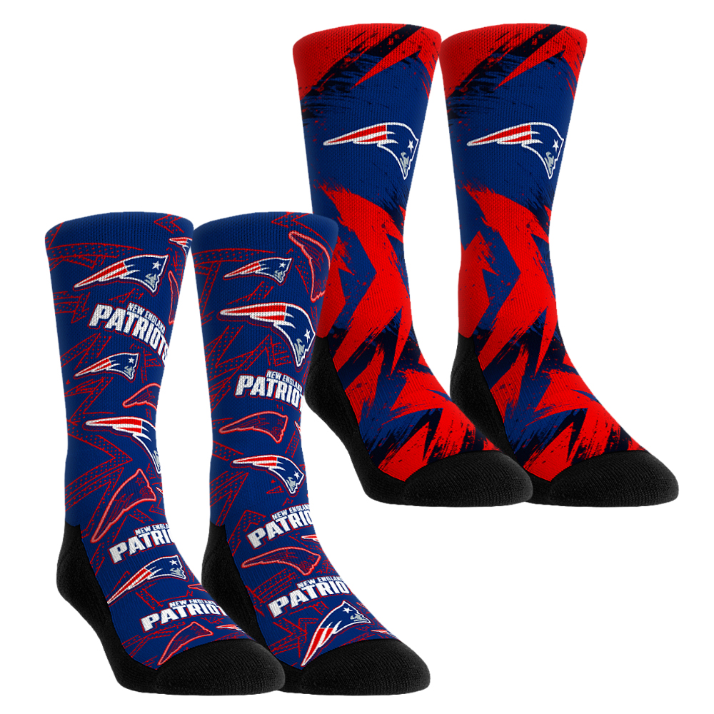 Unisex Rock Em Blue New England Patriots Gameday Two-Pack Crew Socks Set