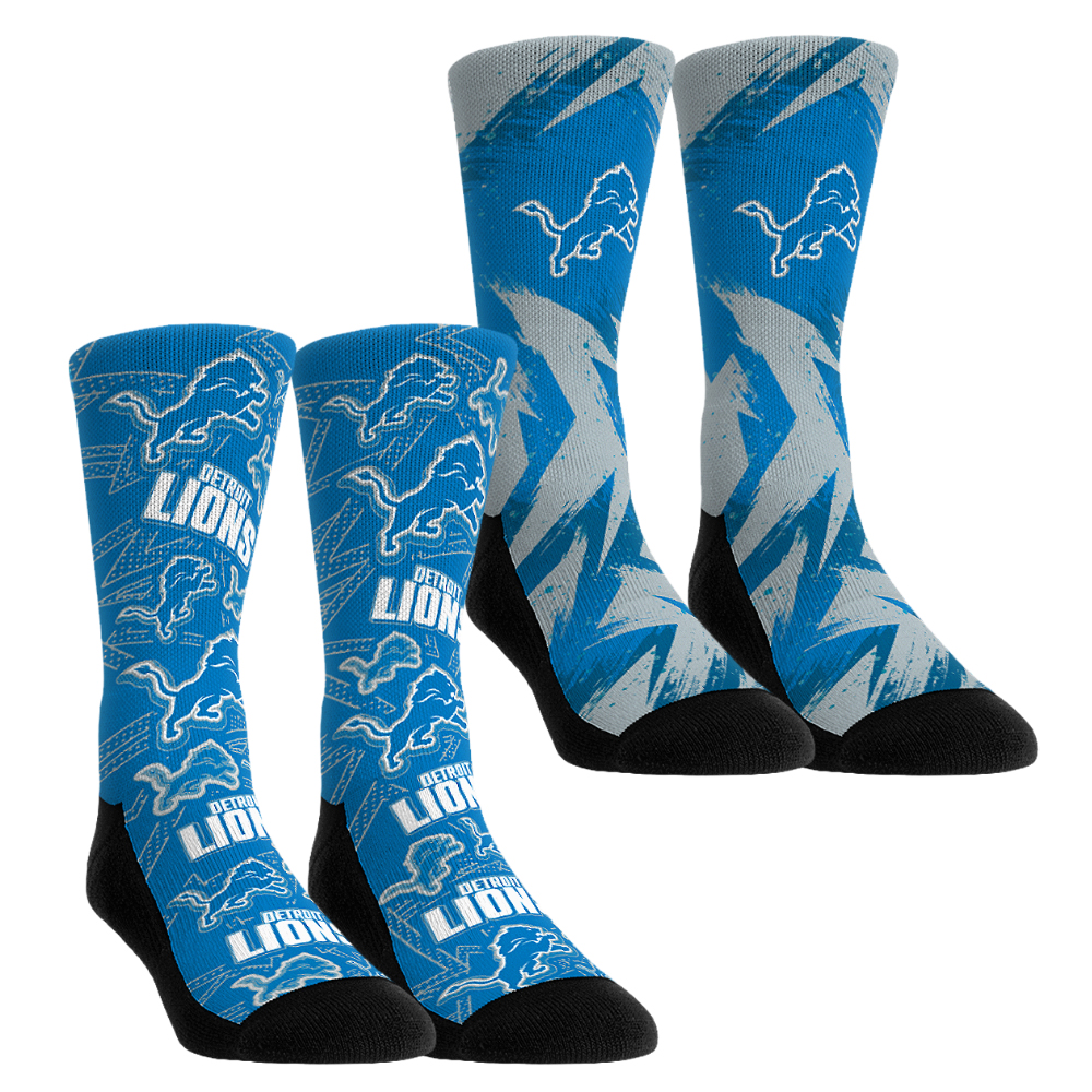 Unisex Rock Em Blue Detroit Lions Gameday Two-Pack Crew Socks Set