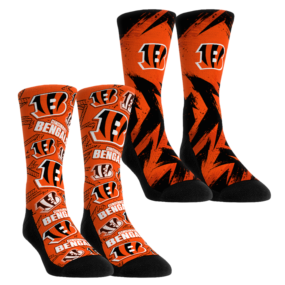 Unisex Rock Em Orange Cincinnati Bengals Gameday Two-Pack Crew Socks Set