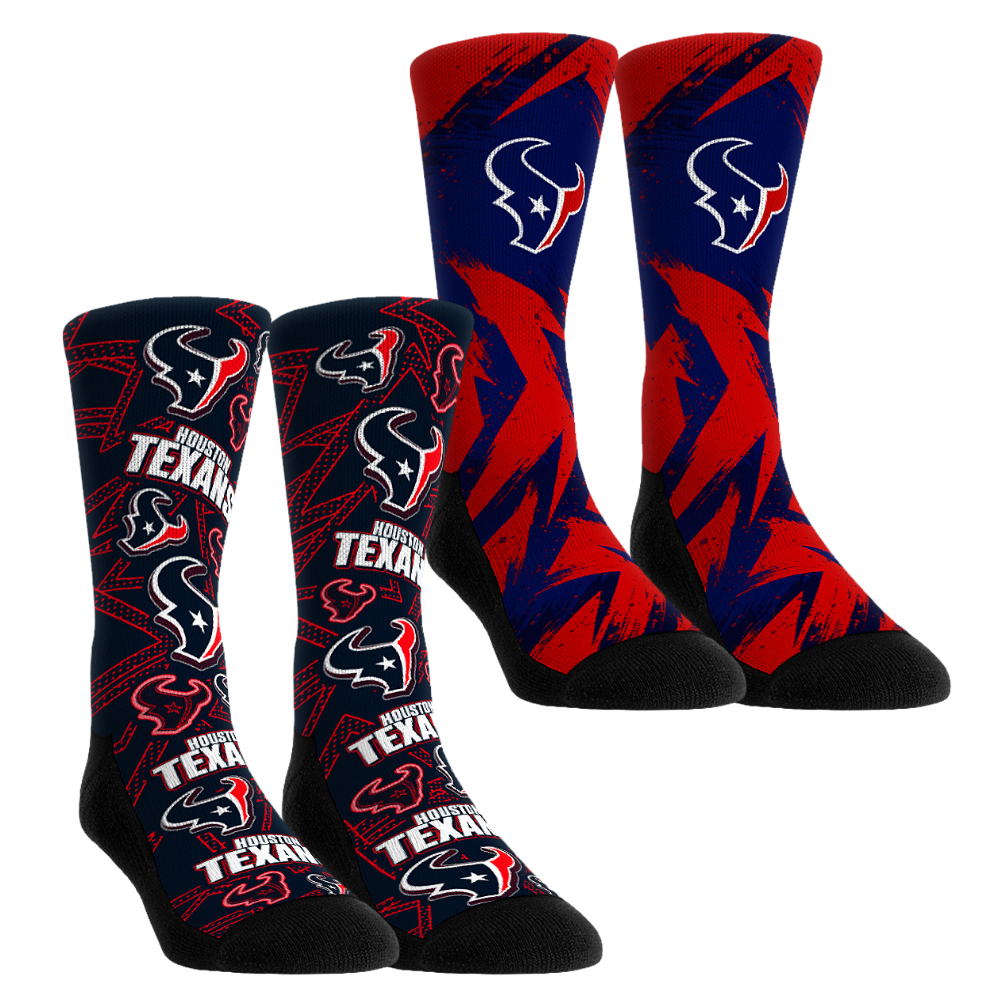 Unisex Rock Em Red Houston Texans Gameday Two-Pack Crew Socks Set
