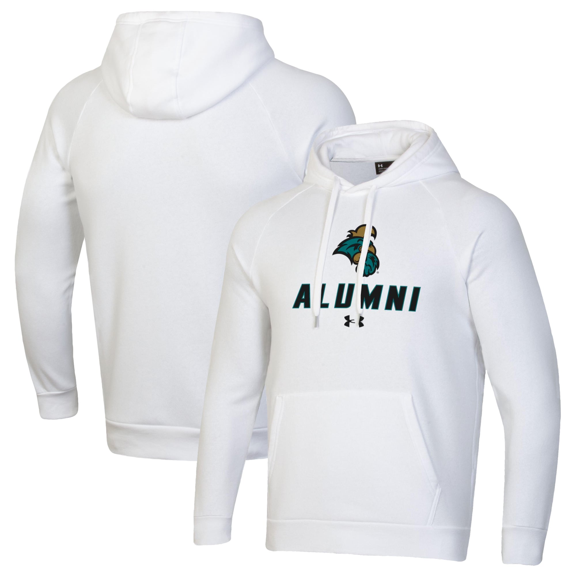 Men's Under Armour White Coastal Carolina Chanticleers Alumni Rival Fleece Pullover Hoodie