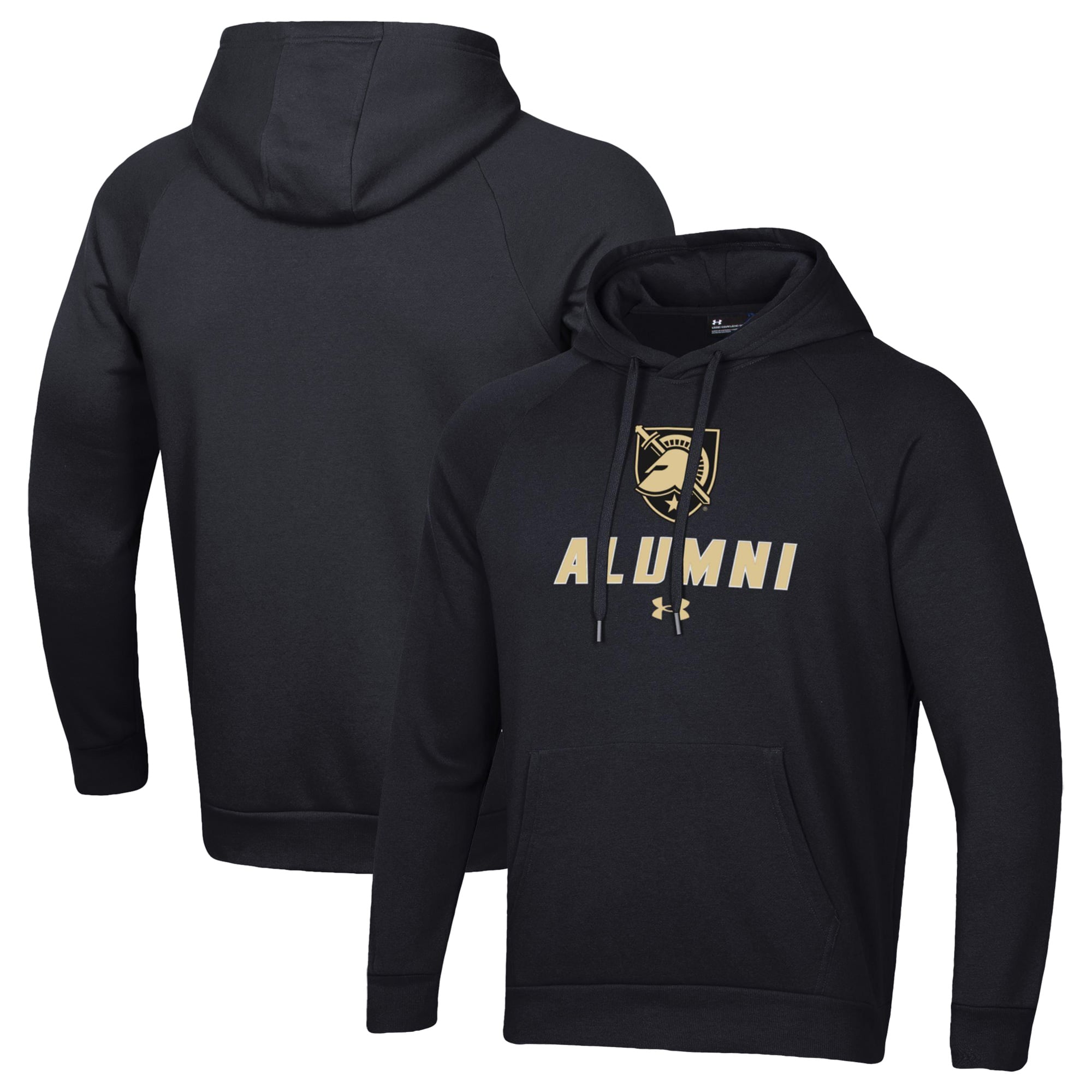 Men's Under Armour Black Army Black Knights Alumni Rival Fleece Pullover Hoodie