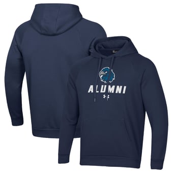 Men's Under Armour Navy Monmouth Hawks Alumni Rival Fleece Pullover Hoodie